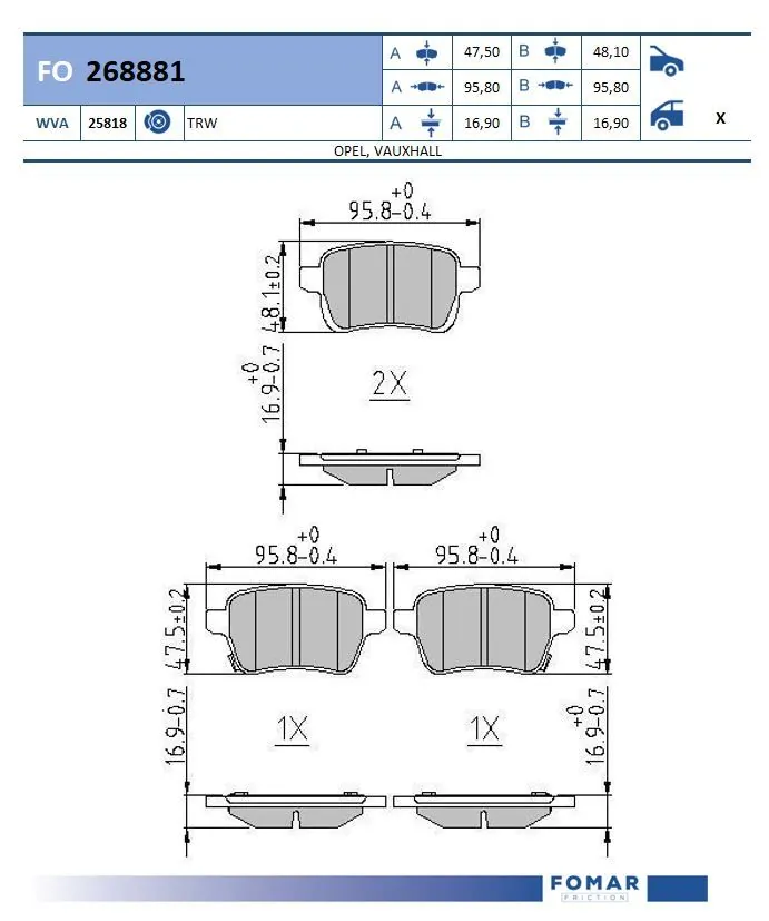 Brake Pad Set, disc brake
